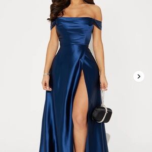 Strapless Navy Dress